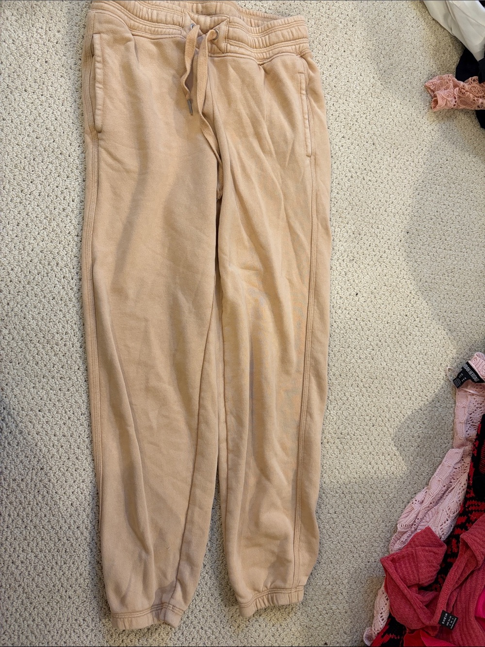 aerie Light Beige Women's Jogger Sweatpants with Drawstring